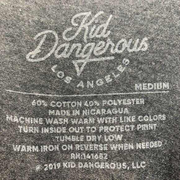 Kid Dangerous Mens Happy Holla Days Short Sleeve T-Shirt Charcoal Gray M - Picture 4 of 4